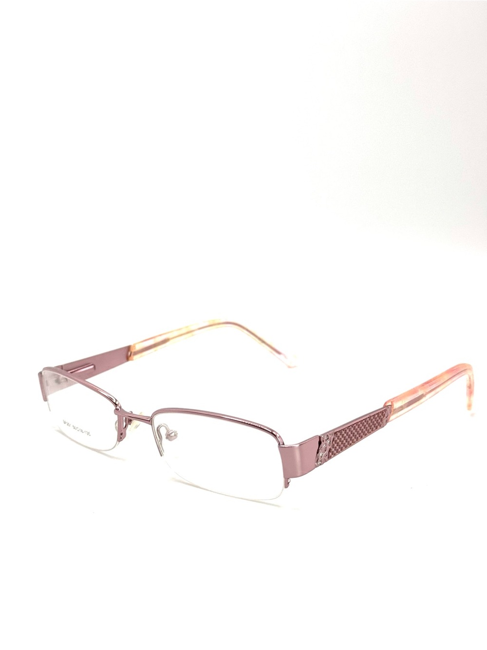Women's Semi-Rimless Reading Glasses - Dusty Pink Decorative Temples